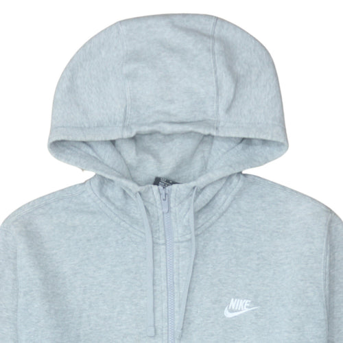 Nike Men Grey Full Zip Hoodie M Regular Fit