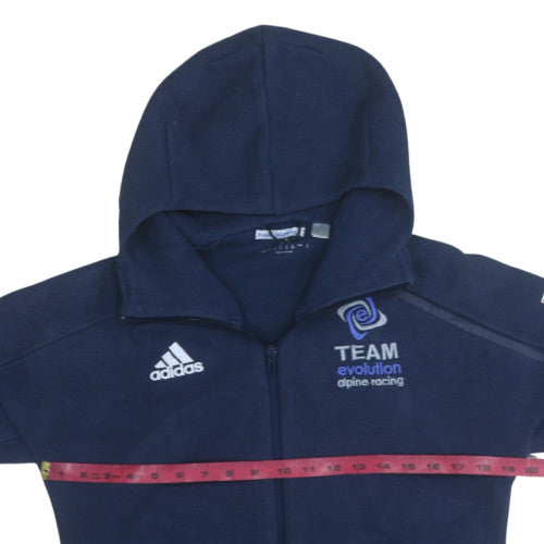 Adidas Mens Navy Full Zip Hoodie Team Evolution Alpine Racing Size 164