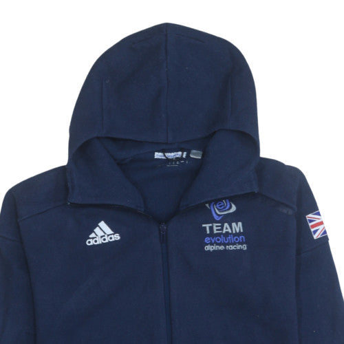 Adidas Mens Navy Full Zip Hoodie Team Evolution Alpine Racing Size 164
