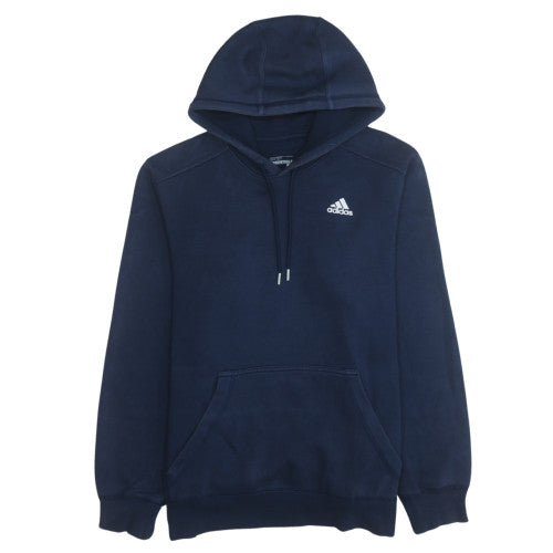 Adidas Men Blue Pullover Hoodie Fleece Logo M Regular Fit