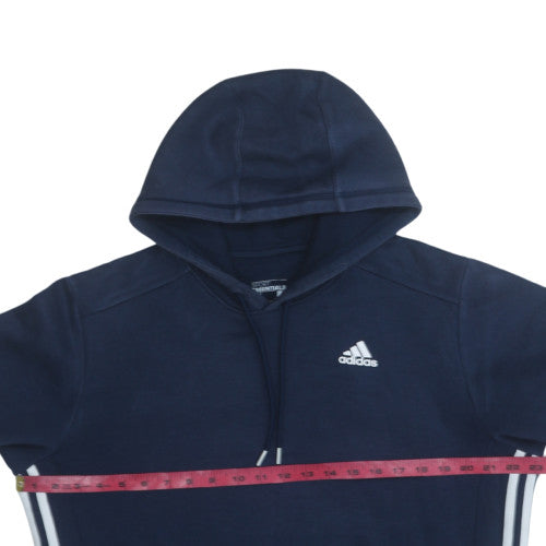 Adidas Men Blue Pullover Hoodie Fleece Logo M Regular Fit