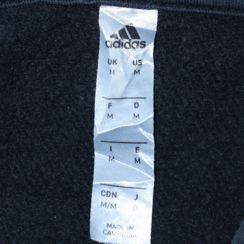 Adidas Men's Black Pullover Hoodie Size M Regular Fit Fleece