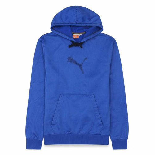 Puma Mens Blue Pullover Hoodie M Regular Fit Sports Fleece