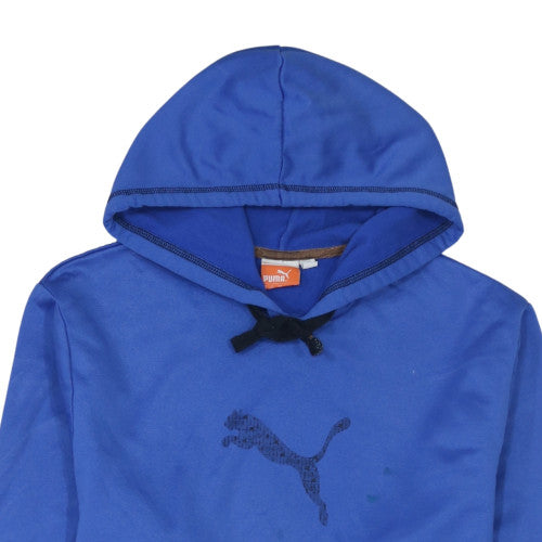 Puma Mens Blue Pullover Hoodie M Regular Fit Sports Fleece