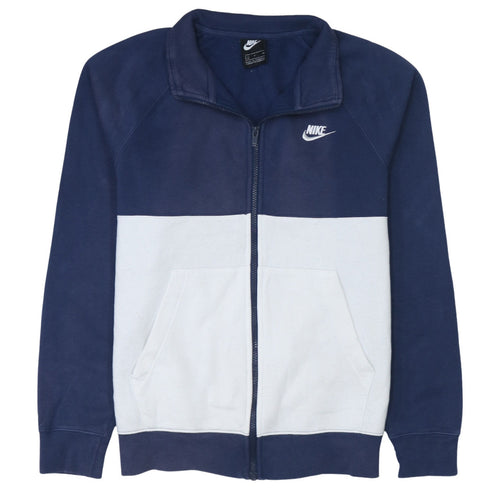 Nike Men's Blue White Small Track Jacket Full Zip Colourblock
