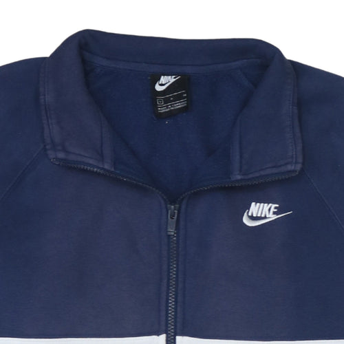 Nike Men's Blue White Small Track Jacket Full Zip Colourblock