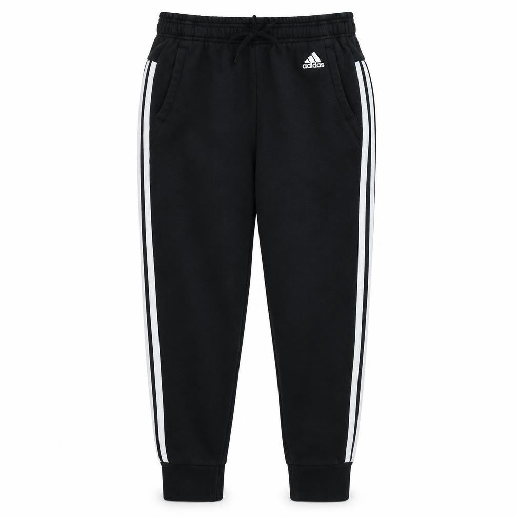Front view of Adidas Women's Black Jogger Trousers S Side Stripe Elastic Waist