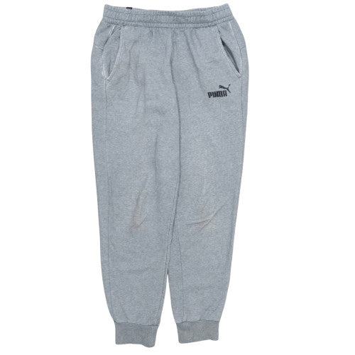 Puma Mens Grey M Jogger Fleece Sweatpants Elastic Waist Tapered Fit