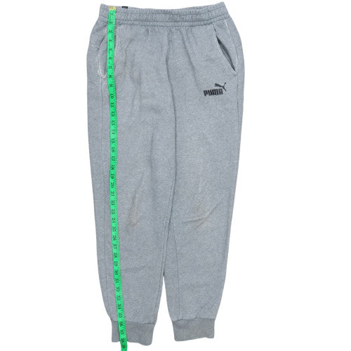 Puma Mens Grey M Jogger Fleece Sweatpants Elastic Waist Tapered Fit