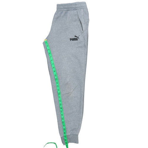 Puma Mens Grey M Jogger Fleece Sweatpants Elastic Waist Tapered Fit