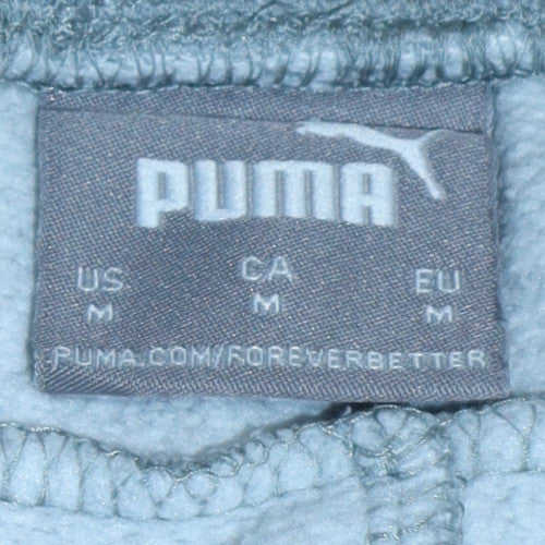 Puma Mens Grey M Jogger Fleece Sweatpants Elastic Waist Tapered Fit