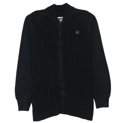 G-Star Raw Men's Black L Basic Full Zip Knit Jacket Size L