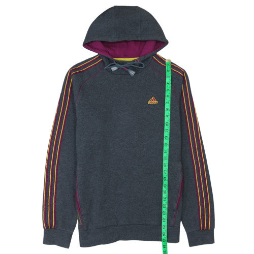 Adidas Mens Grey Pullover Hoodie M Sports Fleece Sweatshirt