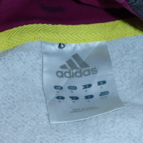 Adidas Mens Grey Pullover Hoodie M Sports Fleece Sweatshirt