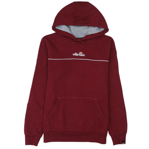 Ellesse Mens Red Pullover Hoodie M Regular Fleece Logo Sportswear