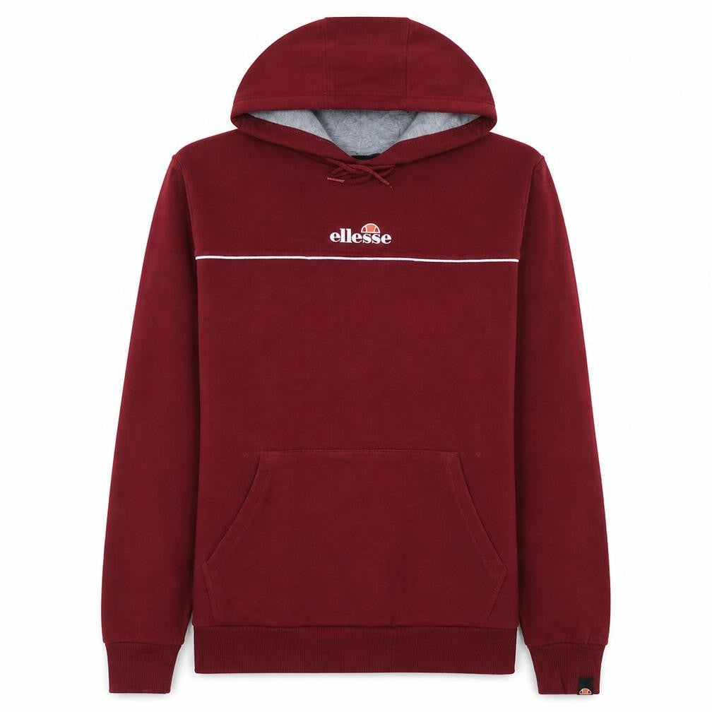 Ellesse Mens Red Pullover Hoodie M Regular Fleece Logo Sportswear