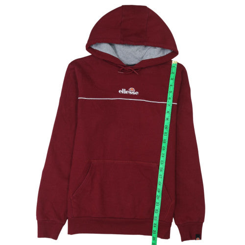 Ellesse Mens Red Pullover Hoodie M Regular Fleece Logo Sportswear