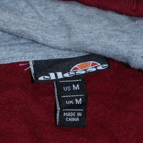 Ellesse Mens Red Pullover Hoodie M Regular Fleece Logo Sportswear