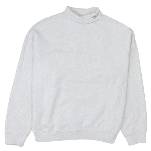 Reebok Women’s Grey Cotton Mock Neck Pullover Sweatshirt Size M