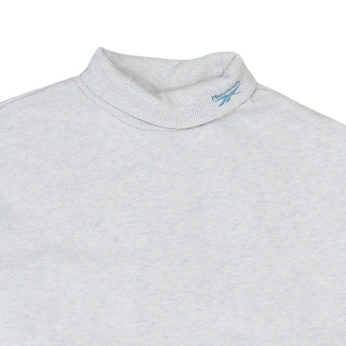 Reebok Women’s Grey Cotton Mock Neck Pullover Sweatshirt Size M