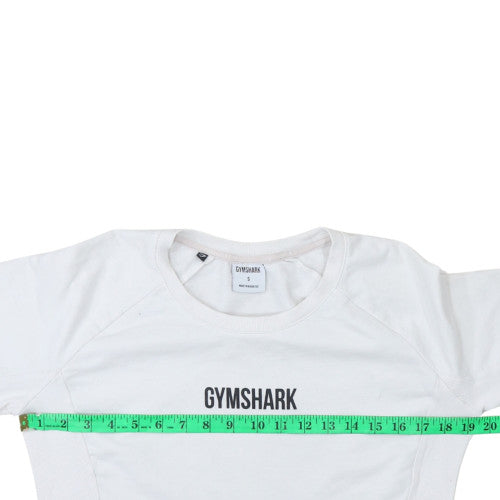 Gymshark Womens White Small Cropped Pullover Sweatshirt
