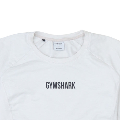 Gymshark Womens White Small Cropped Pullover Sweatshirt