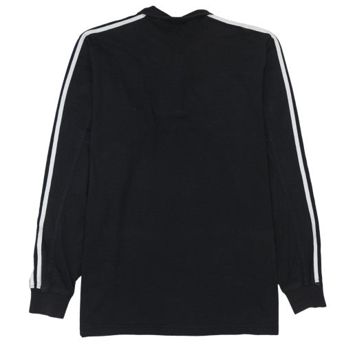 Adidas Men Black L 1/4 Zip Collared Sports Sweatshirt Vintage