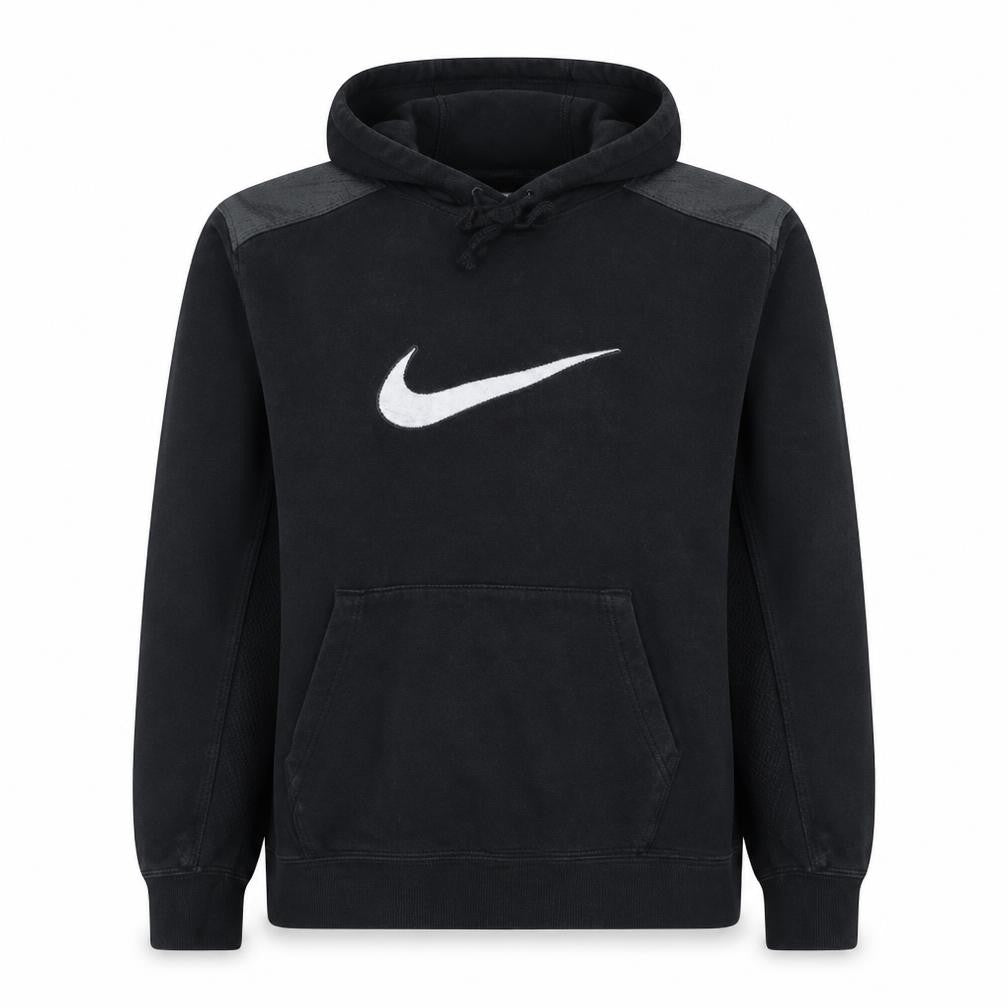 Front view of Nike Men's Black XL Pullover Hoodie with Logo