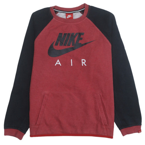 Nike Boys Burgundy & Black Crew Neck Sweatshirt XL 13-15 Years Fleece Pullover