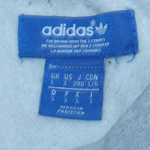 Adidas Mens Grey Crew Neck Logo Sweatshirt L Classic Fit