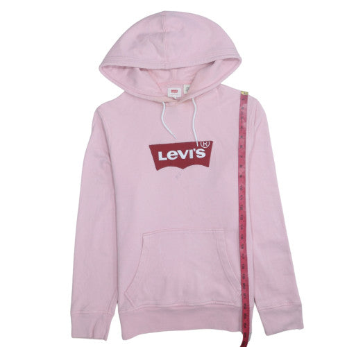 Levi's Womens Pink Pullover Hoodie Size S Logo Front Cotton Blend