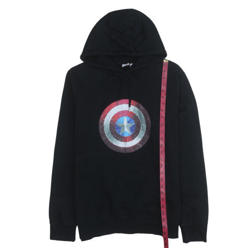 Primark Men’s Black Captain America Marvel Pullover Hoodie Size L