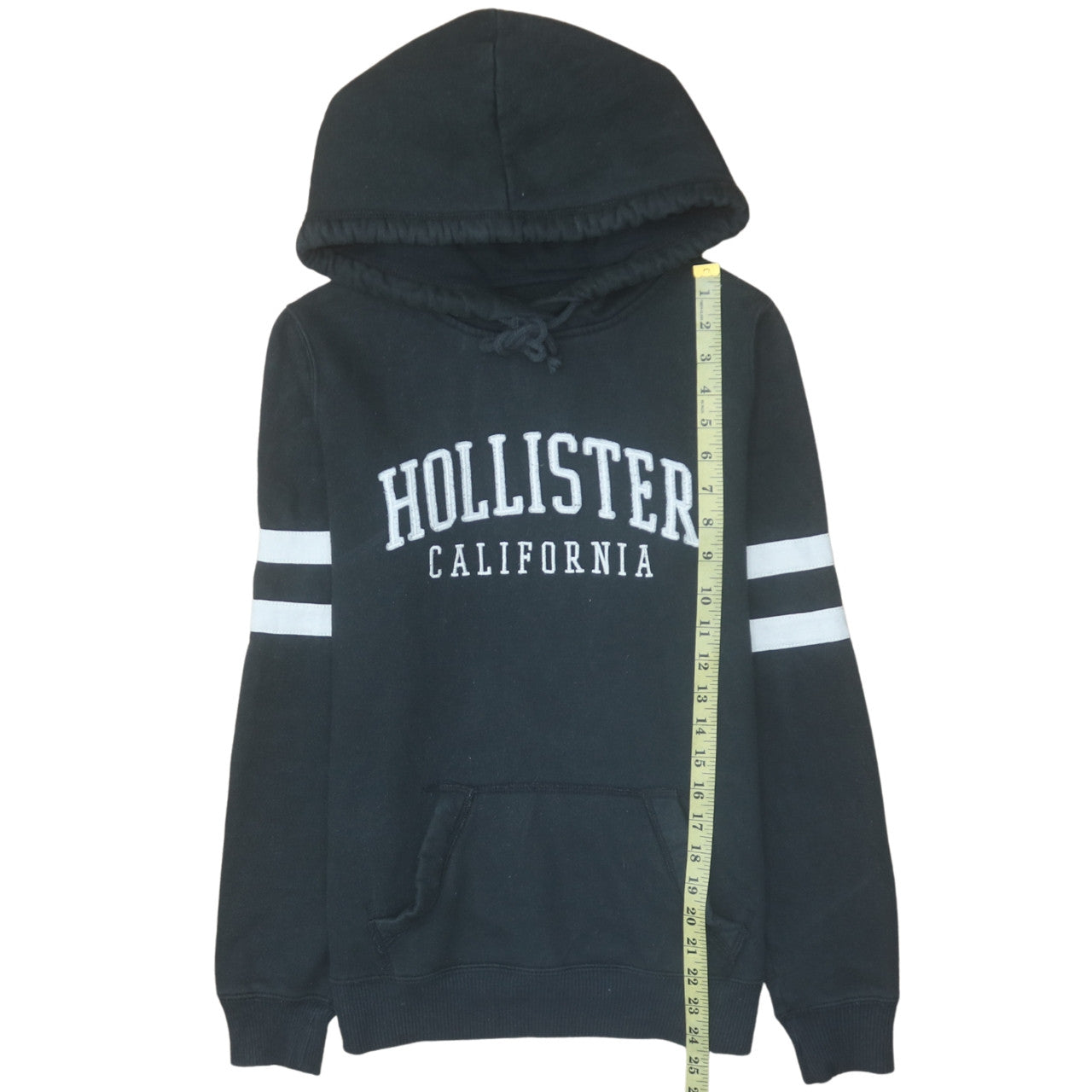Hollister Women Black Small Pullover Hoodie with Logo Design