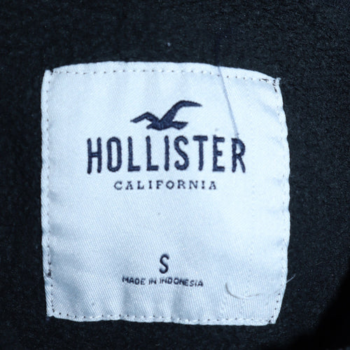 Hollister Women Black Small Pullover Hoodie with Logo Design
