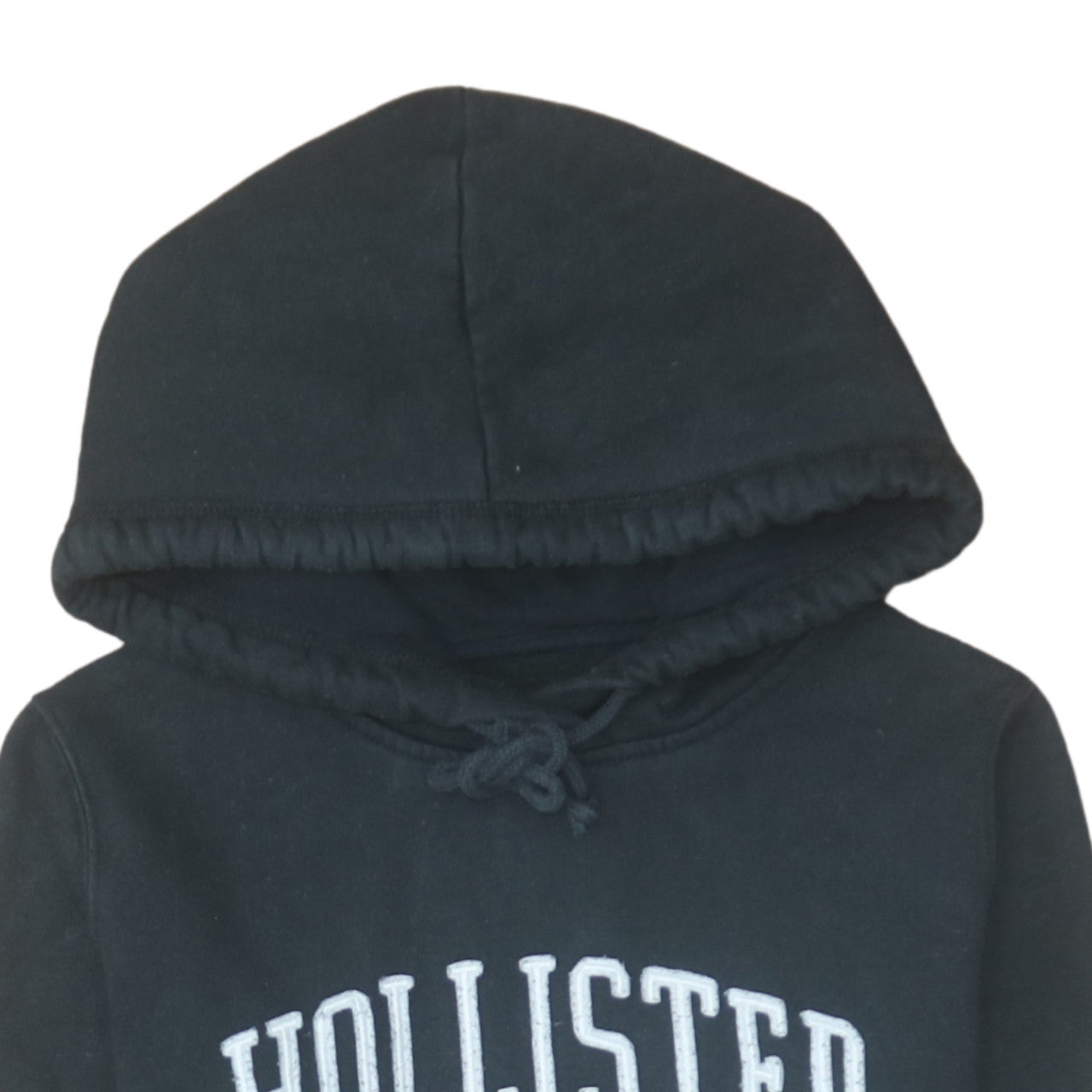 Hollister Women Black Small Pullover Hoodie with Logo Design