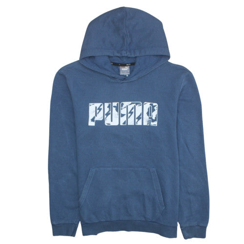 Puma Mens Blue Pullover Hoodie Size M Regular Fit Fleece Sportswear