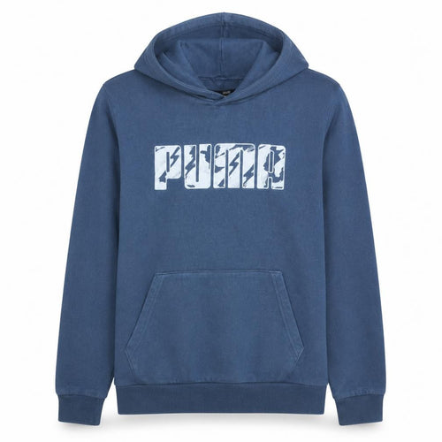 Puma Mens Blue Pullover Hoodie Size M Regular Fit Fleece Sportswear