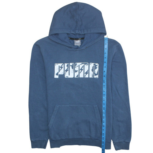 Puma Mens Blue Pullover Hoodie Size M Regular Fit Fleece Sportswear
