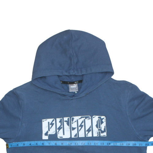 Puma Mens Blue Pullover Hoodie Size M Regular Fit Fleece Sportswear