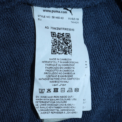 Puma Mens Blue Pullover Hoodie Size M Regular Fit Fleece Sportswear