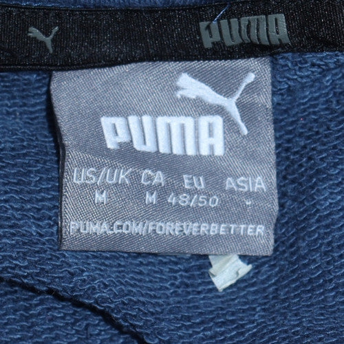Puma Mens Blue Pullover Hoodie Size M Regular Fit Fleece Sportswear