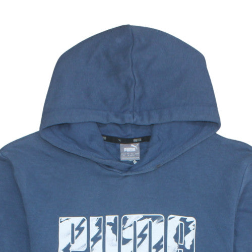 Puma Mens Blue Pullover Hoodie Size M Regular Fit Fleece Sportswear