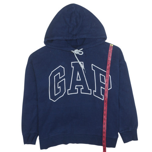 GAP Womens Navy Blue Pullover Hoodie Large Logo Sweatshirt