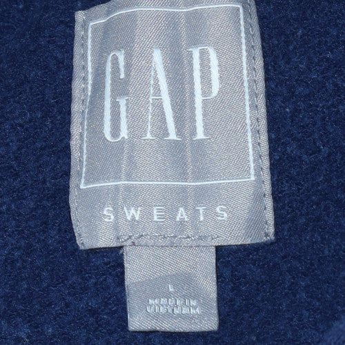 GAP Womens Navy Blue Pullover Hoodie Large Logo Sweatshirt