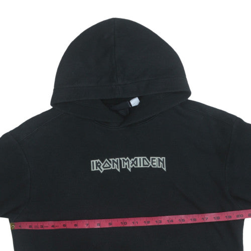 H&M Men’s Black Iron Maiden Relaxed Fit Pullover Hoodie M