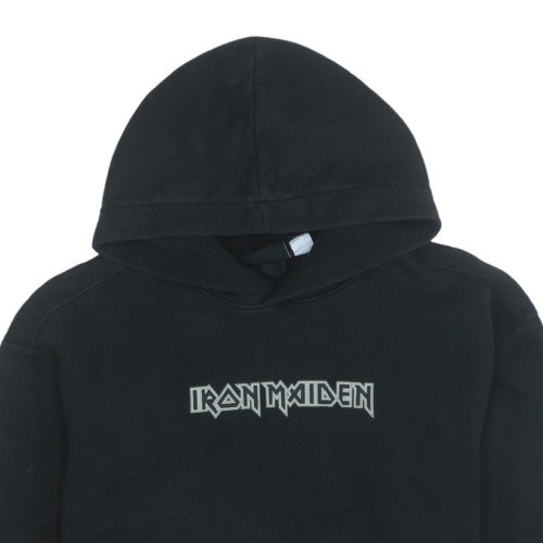 H&M Men’s Black Iron Maiden Relaxed Fit Pullover Hoodie M