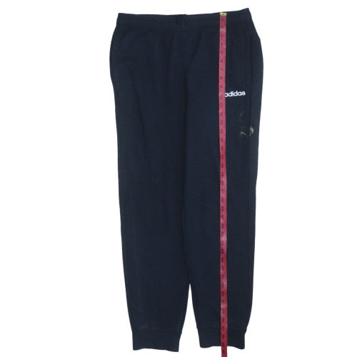 Adidas Men Black L Jogger Sweatpants Elastic Waist Fleece Lined