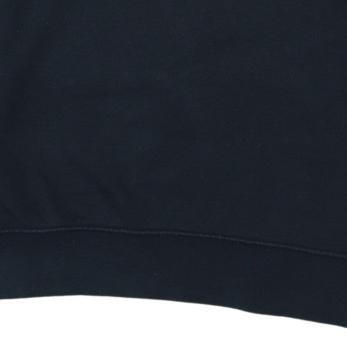 Nike Men's Black Small Crew Neck Logo Sweatshirt Cotton Blend