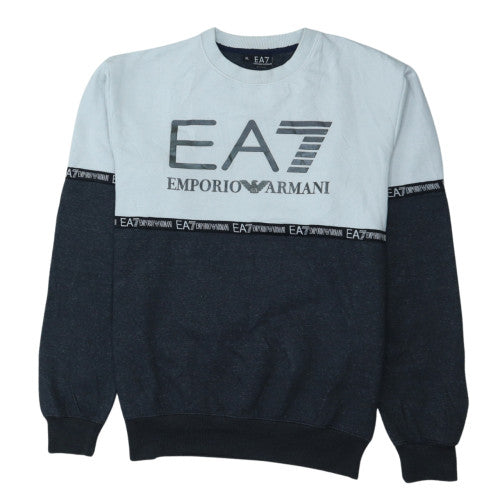 Emporio Armani EA7 Men's Blue XL Pullover Crew Neck Sweatshirt