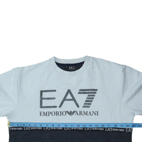 Emporio Armani EA7 Men's Blue XL Pullover Crew Neck Sweatshirt